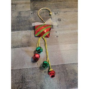 Metal Glitter present bell gift hanging xmas decor